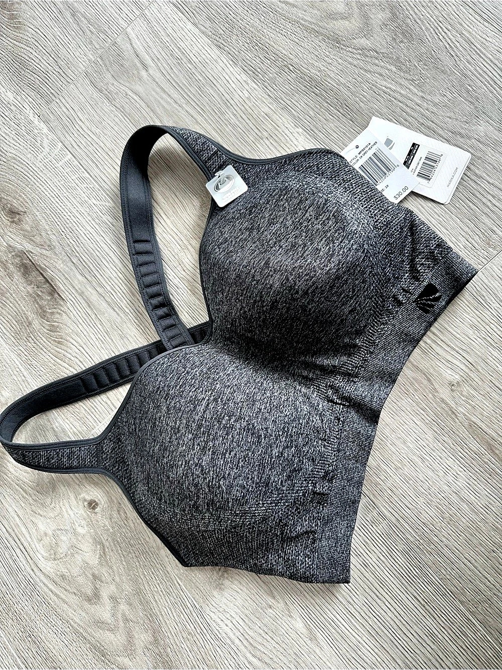 Marika Curves Plus Size Adjustable Seamless Sports Bra 2X Dark Grey NWT Activewe